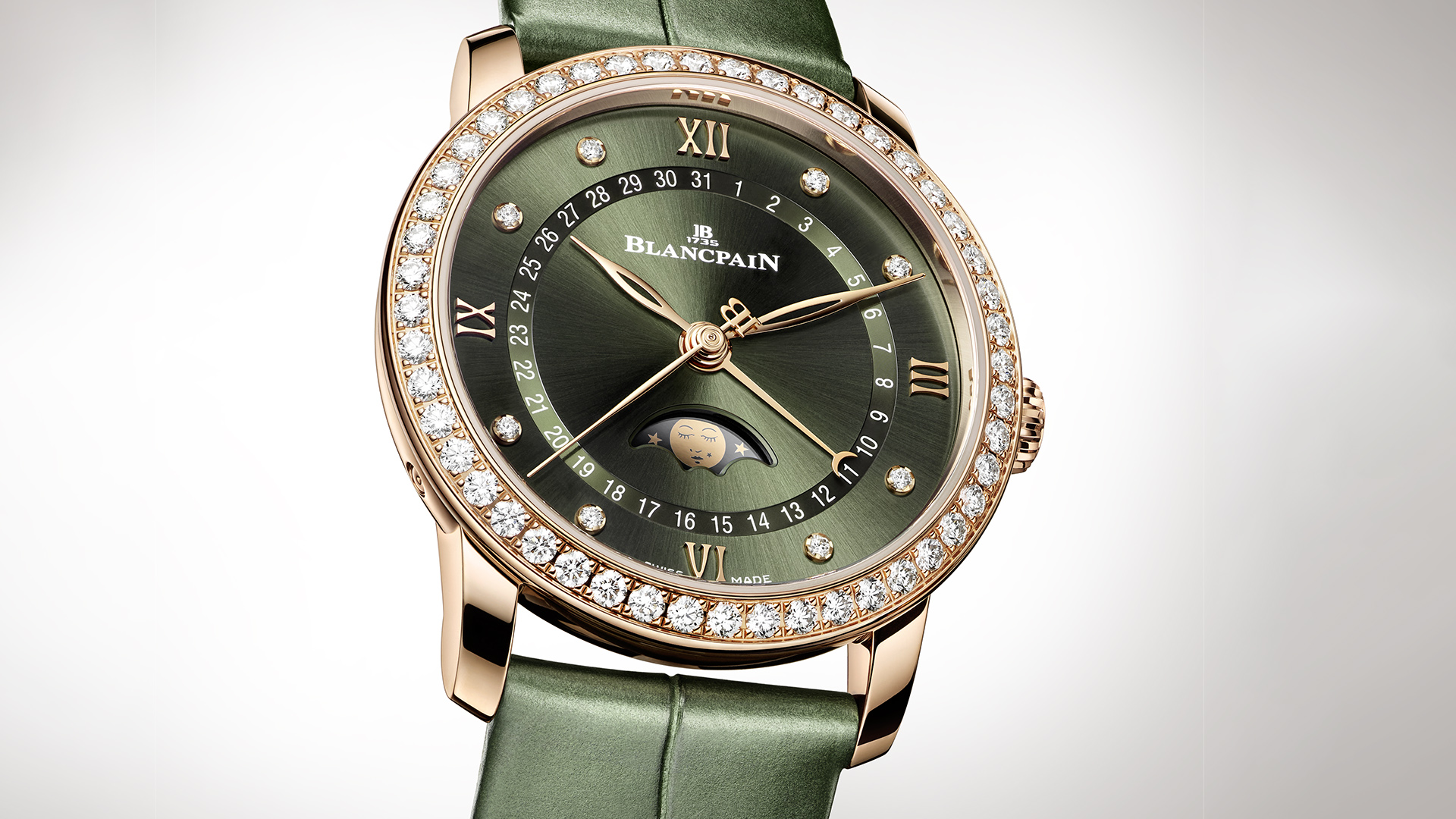 Blancpain Villeret Quantième Phases de Lune Shines in Fir Green