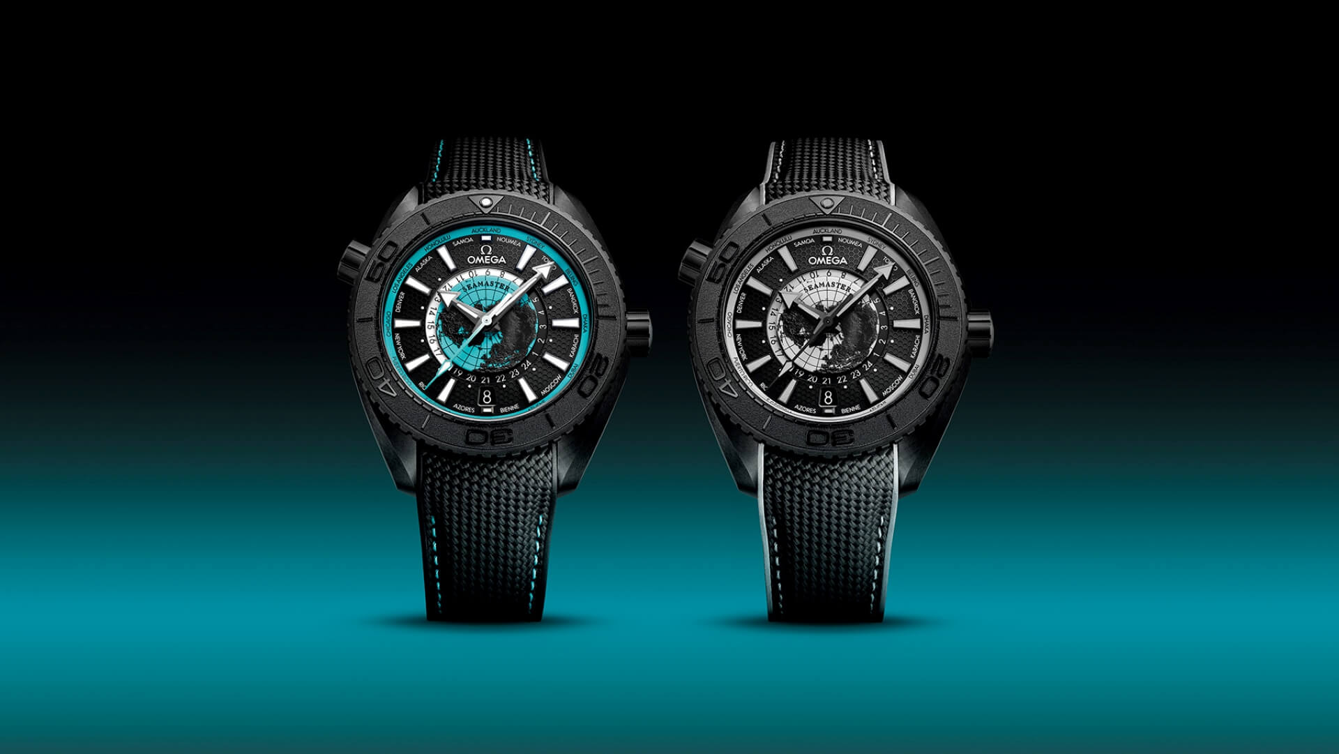 Omega New Seamaster Planet Ocean Worldtimer in Two Striking Colours